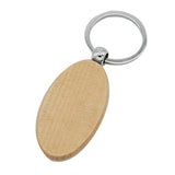 20Pcs Blank Wooden Key Chain Diy Wood Keychains Key Tags Yellow