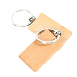 20Pcs Blank Wooden Key Chain Diy Wood Keychains Key Tags Yellow