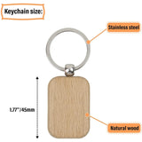 20Pcs Blank Wooden Keychain DIY Key Tag Anti-Lost Wood Gift