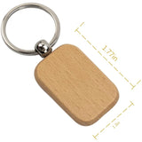 20Pcs Blank Wooden Keychain DIY Key Tag Anti-Lost Wood Gift