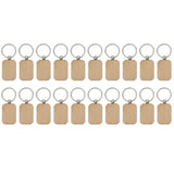 20Pcs Blank Wooden Keychain DIY Key Tag Anti-Lost Wood Gift