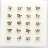 925 Silver Nose Studs Crystal Butterfly Nose Piercing Jewelry