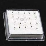 20Pcs Box Small Ball Nose Rings Piercing Studs 2.0mm 925 Silver