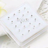 20Pcs Crystal Nose Studs Straight Pin Body Jewelry