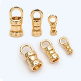 20Pcs Brass Crimp End Caps 18K Plated Cord Tube Barrel Ends Cap