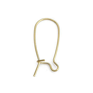 20Pcs Brass Kidney Ear Wire Earring Hooks 18K Plated DIY Jewelry Making