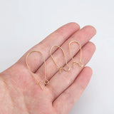 20Pcs Brass Kidney Ear Wire Earring Hooks 18K Plated DIY Jewelry Making