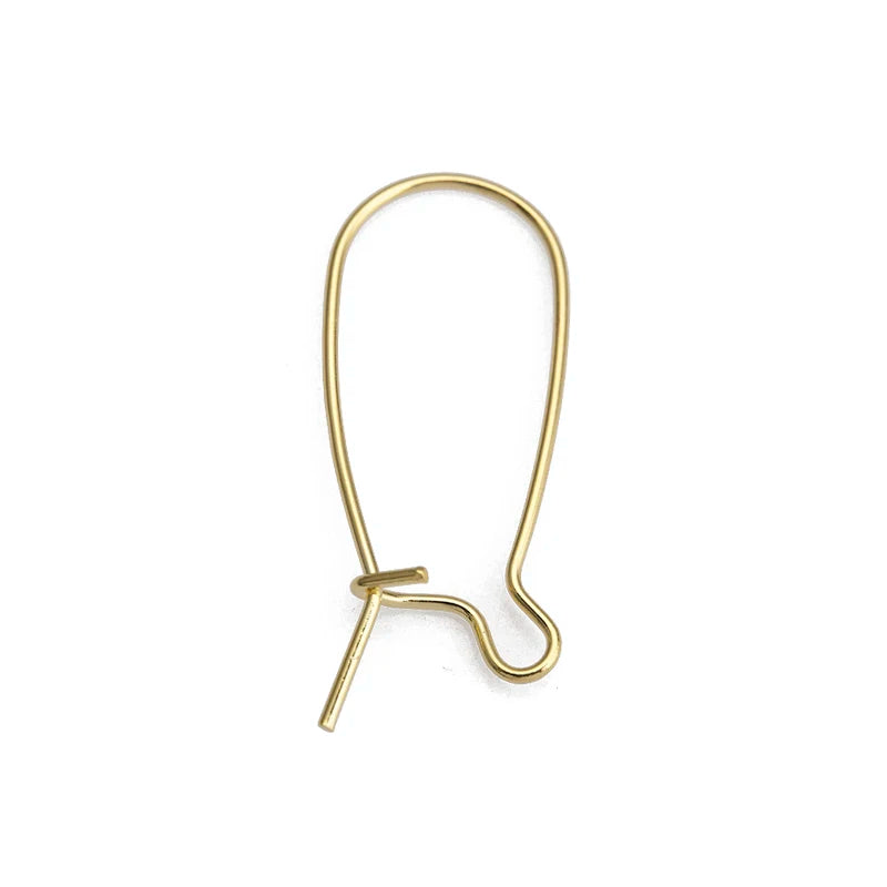 20Pcs Brass Kidney Ear Wire Earring Hooks 18K Plated DIY Jewelry Making