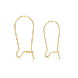 20Pcs Brass Kidney Ear Wire Earring Hooks 18K Plated DIY Jewelry Making