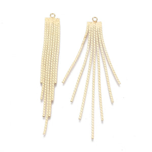 20Pcs Brass Chain Tassel Pendants Long for Earrings Jewelry Making