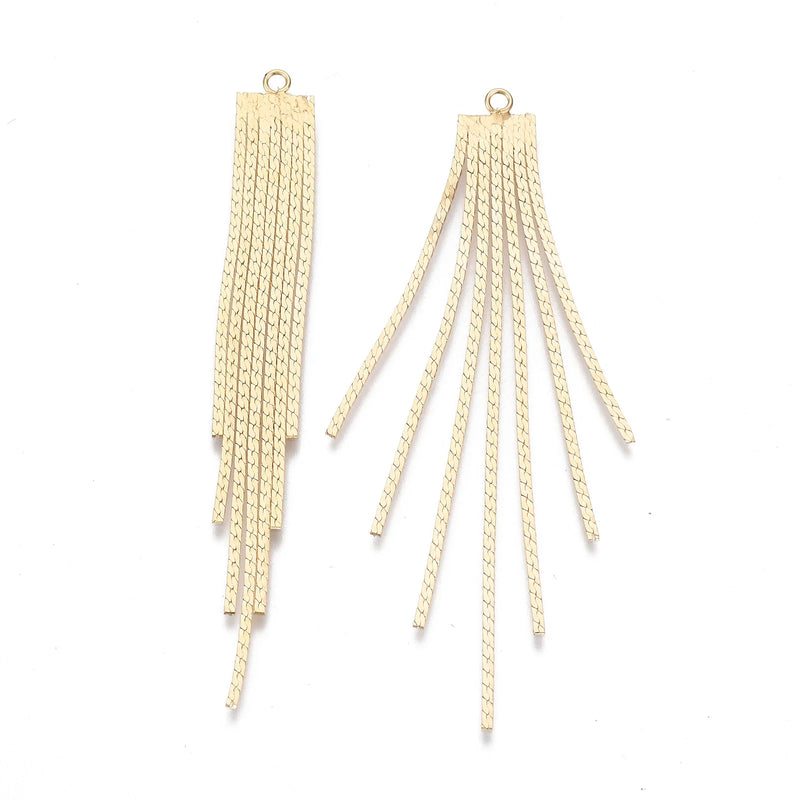 20Pcs Brass Chain Tassel Pendants Long for Earrings Jewelry Making