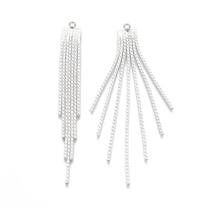 20Pcs Brass Chain Tassel Pendants Long for Earrings Jewelry Making