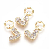 20Pcs Brass Heart Charms CZ Pendants for Jewelry Making