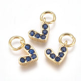 20Pcs Brass Heart Charms CZ Pendants for Jewelry Making