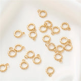 20Pcs Brass Plated Round Bail Charm Holder Spacer w Loop Bead Hangers