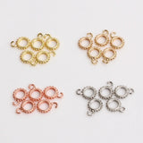 20Pcs Brass Plated Round Bail Charm Holder Spacer w Loop Bead Hangers