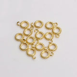 20Pcs Brass Plated Round Bail Charm Holder Spacer w Loop Bead Hangers