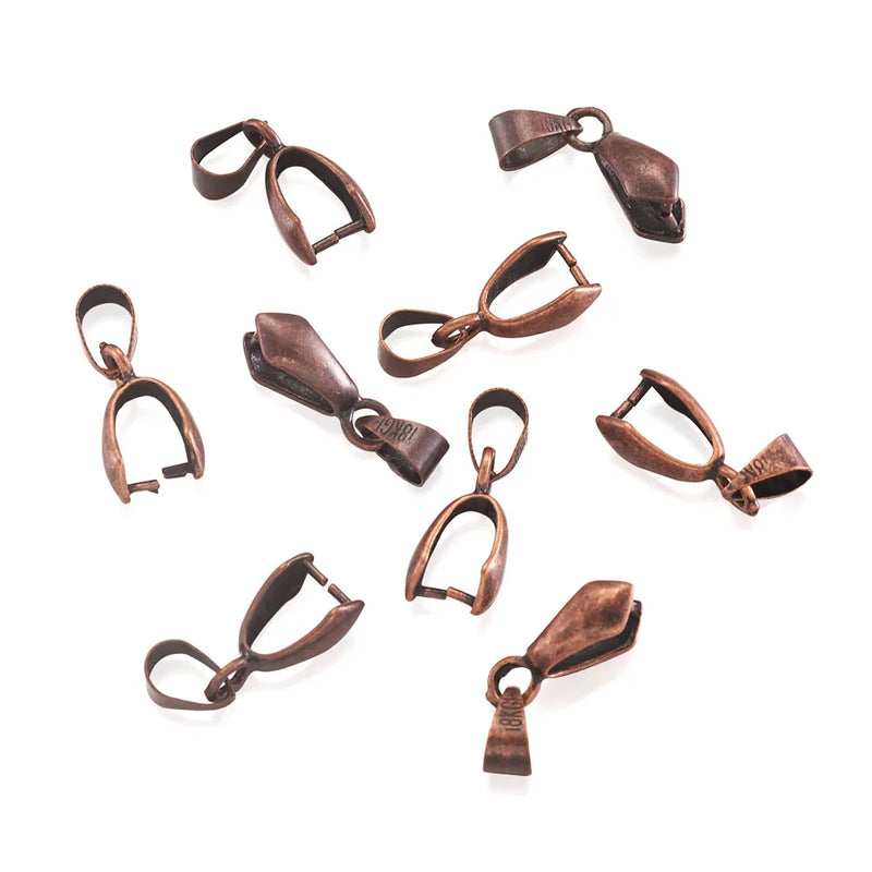20Pcs Brass Ice Pick Pinch Bails Pendant Clasps for Jewelry Making