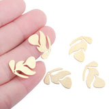 20Pcs Brass Leaf Charms Raw Textured Vine Pendant DIY Jewelry Findings