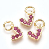 20Pcs CZ Heart Pendants 18K Plated 6x8x2mm
