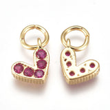 20Pcs CZ Heart Pendants 18K Plated 6x8x2mm