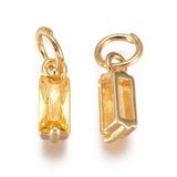 20Pcs Brass CZ Birthstone Charms for DIY Jewelry Making