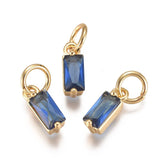20Pcs Brass CZ Birthstone Charms for DIY Jewelry Making