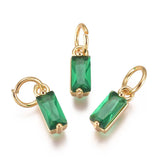 20Pcs Brass CZ Birthstone Charms for DIY Jewelry Making