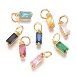 20Pcs Brass CZ Birthstone Charms for DIY Jewelry Making
