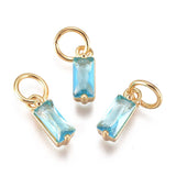 20Pcs Brass CZ Birthstone Charms for DIY Jewelry Making