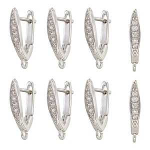 20Pcs CZ Hoop Clasps Earrings Findings DIY Jewelry Making