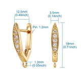 20Pcs CZ Hoop Clasps Earrings Findings DIY Jewelry Making