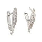 20Pcs CZ Hoop Clasps Earrings Findings DIY Jewelry Making