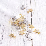 20Pcs Brass CZ Pendants Mixed Star Charms for DIY Jewelry Making