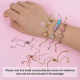 20Pcs Brass Rhinestone Adjustable Bracelet Chains Slider Charm Link