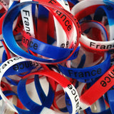 20Pcs National Flag Silicone Wristbands Football Souvenir Bracelets