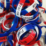 20Pcs National Flag Silicone Wristbands Football Souvenir Bracelets