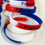 20Pcs National Flag Silicone Wristbands Football Souvenir Bracelets
