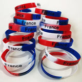 20Pcs National Flag Silicone Wristbands Football Souvenir Bracelets
