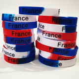 20Pcs National Flag Silicone Wristbands Football Souvenir Bracelets