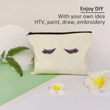 20Pcs Canvas Makeup Bags Zipper Pouch Blank DIY Craft Bags Cosmetic Pouch