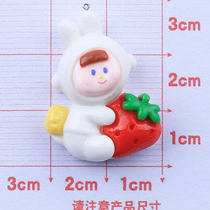 20Pcs Astronaut Rabbit Resin Charms DIY Keychain Earring Pendants