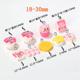 20Pcs Cartoon Cake Jelly Popcorn Resin Charms for DIY Jewelry Making