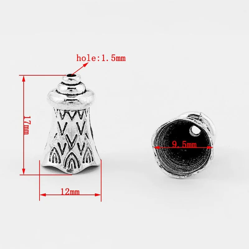 20Pcs Flower Tassel End Caps Findings DIY Spacer Bead Necklace Bracelet