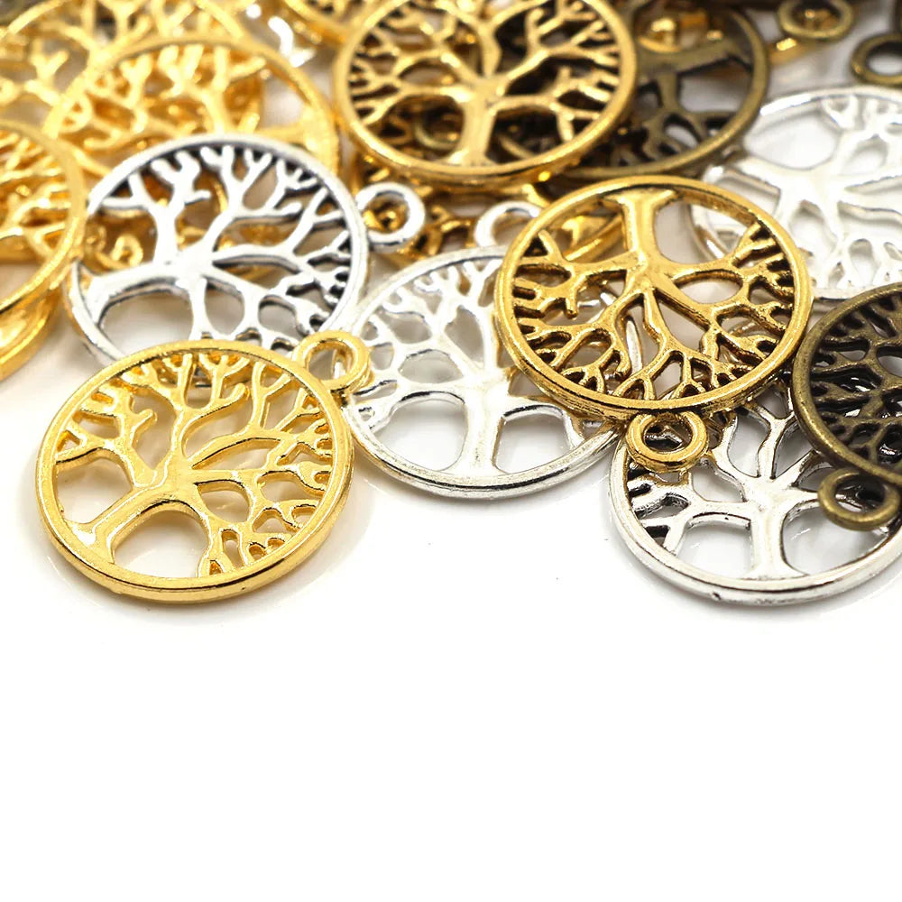 20Pcs Tree of Life Vintage Alloy Charms for Jewelry Making DIY Bracelets