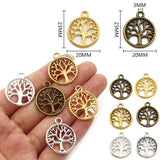 20Pcs Tree of Life Vintage Alloy Charms for Jewelry Making DIY Bracelets