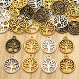 20Pcs Tree of Life Vintage Alloy Charms for Jewelry Making DIY Bracelets
