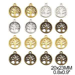 20Pcs Tree of Life Vintage Alloy Charms for Jewelry Making DIY Bracelets
