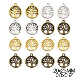 20Pcs Tree of Life Vintage Alloy Charms for Jewelry Making DIY Bracelets