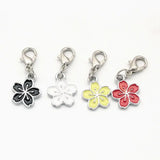 20Pcs Cherry Blossoms Enamel Charms for Jewelry Making